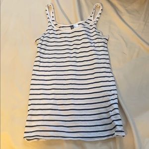 Divided black and white striped tank